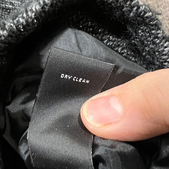 Karl Lagerfeld Tweed Zip Front Wool Blend Sheath Dress / Vest Black White Size L - Picture 4 of 9